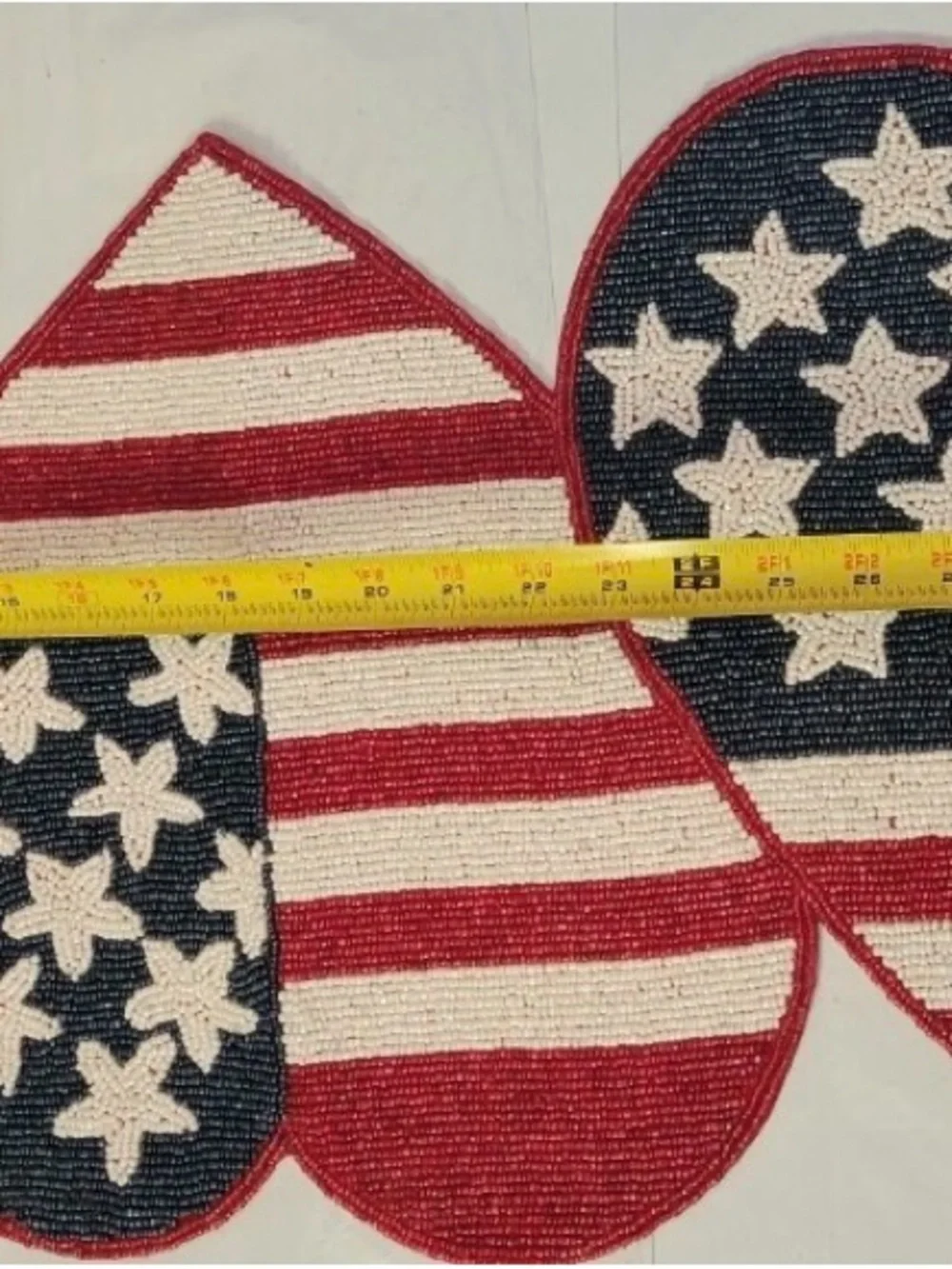 Patriotic Heart-Shaped Table Runner Accent - Red, White & Blue